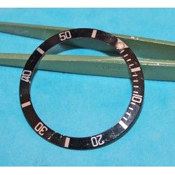 1989 Dark Disc Graduated Rolex Submariner date Bezel Insert Black Stainless Steel 16800, 168000, 16610 aged with tritium dot
