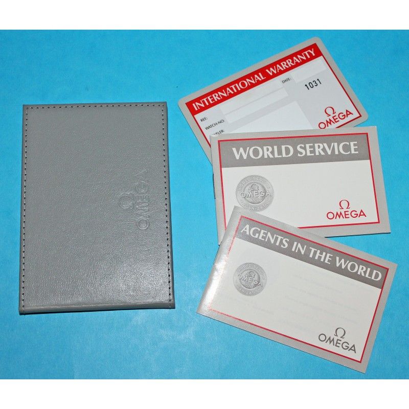 CARNET GARANTIE VIERGE MONTRES OMEGA AVEC PORTE DOCUMENTS CUIR + CARTE REVISION