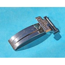 Rare TUDOR stainless steel deployment buckle clasp leather, rubber strap bands