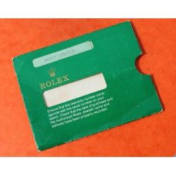 VINTAGE EARLY ROLEX GARANTY PAPER STORAGE SLEEVE CARD GREEN VINTAGE FROM 80'S