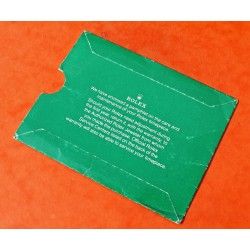 VINTAGE EARLY ROLEX GARANTY PAPER STORAGE SLEEVE CARD GREEN VINTAGE FROM 80'S