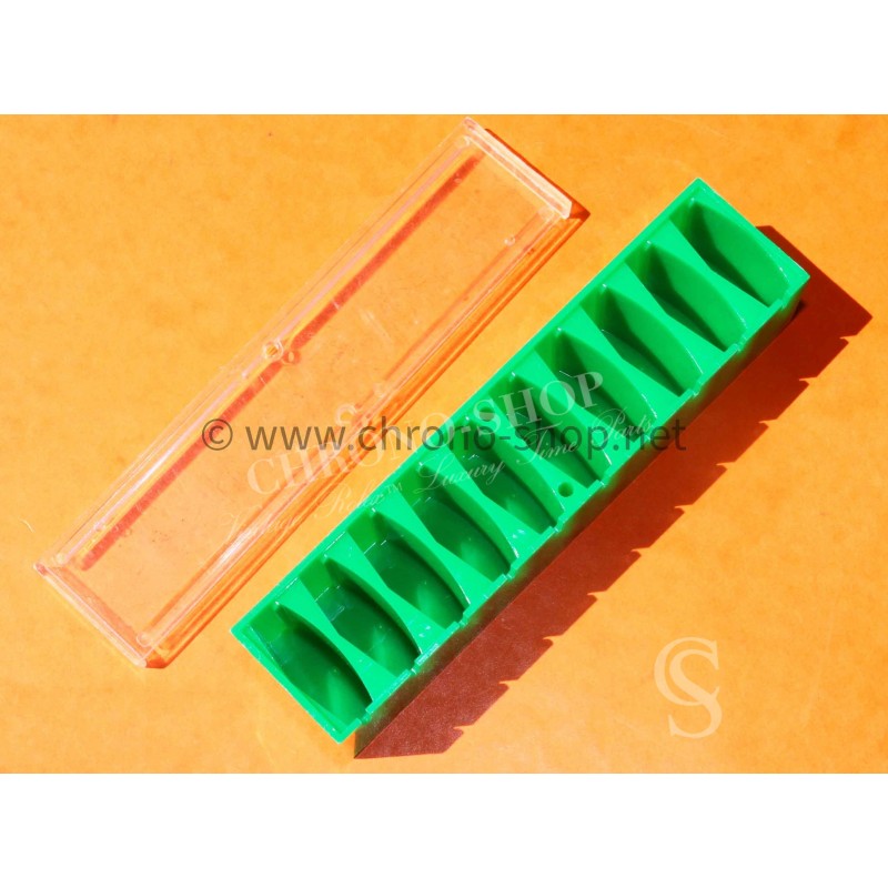 Boite verte de rangements Rolex plastique pour pièces calibres, accessoires horlogers, cadrans de montres