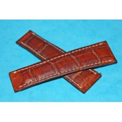 Original Rolex of Geneva 20mm Daytona Genuine Crocodile Leather Band tobacco brown color
