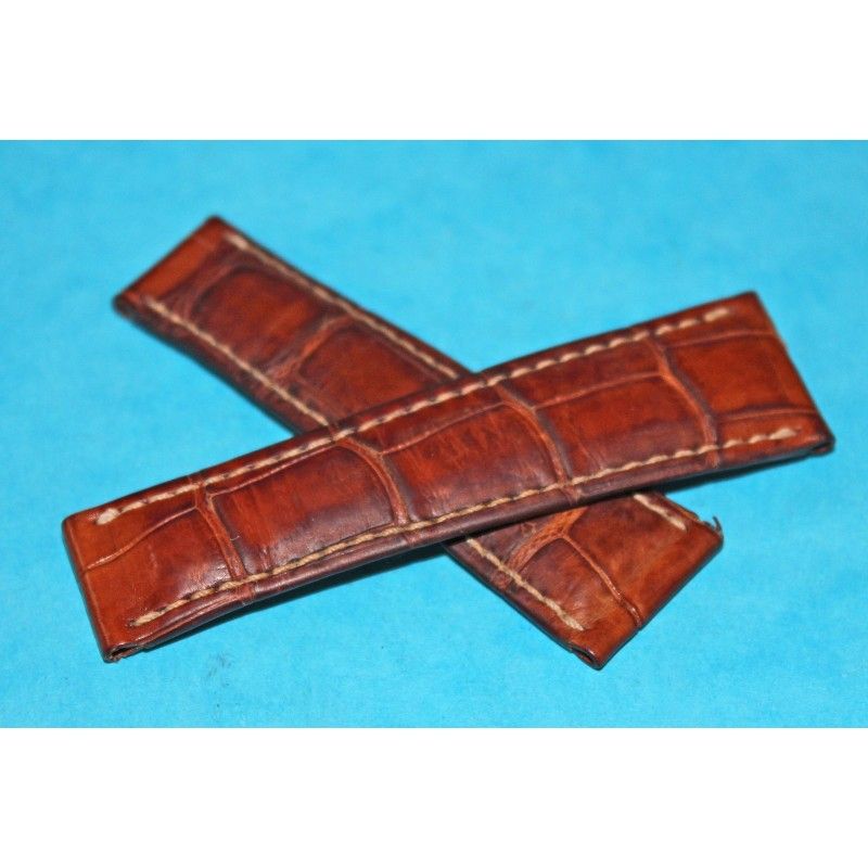 Original Rolex of Geneva 20mm Daytona Genuine Crocodile Leather Band tobacco brown color