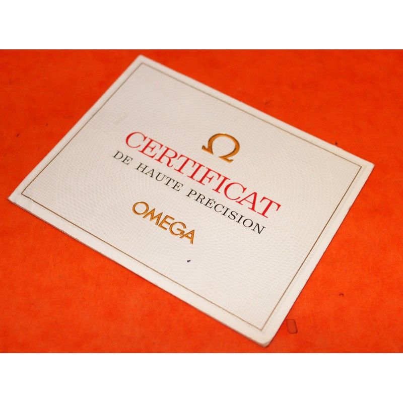 AUTHENTIQUE CERTIFICAT DE HAUTE PRECISION PAPIER OMEGA CONSTELLATION