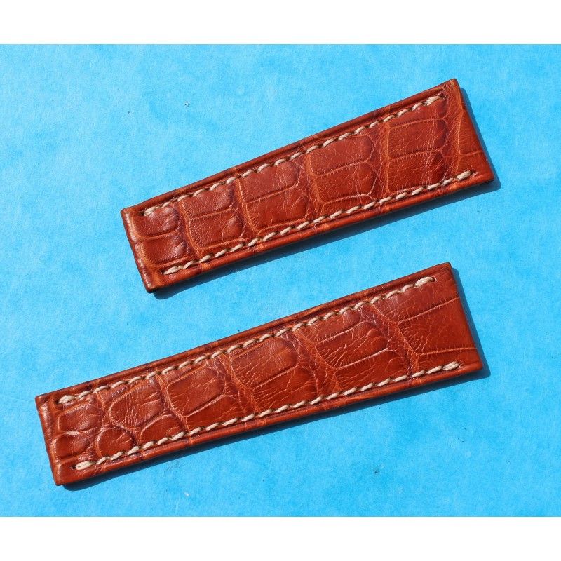 Original NEW Rolex of Geneva 20mm Daytona Genuine Crocodile Leather Band tobacco brown color