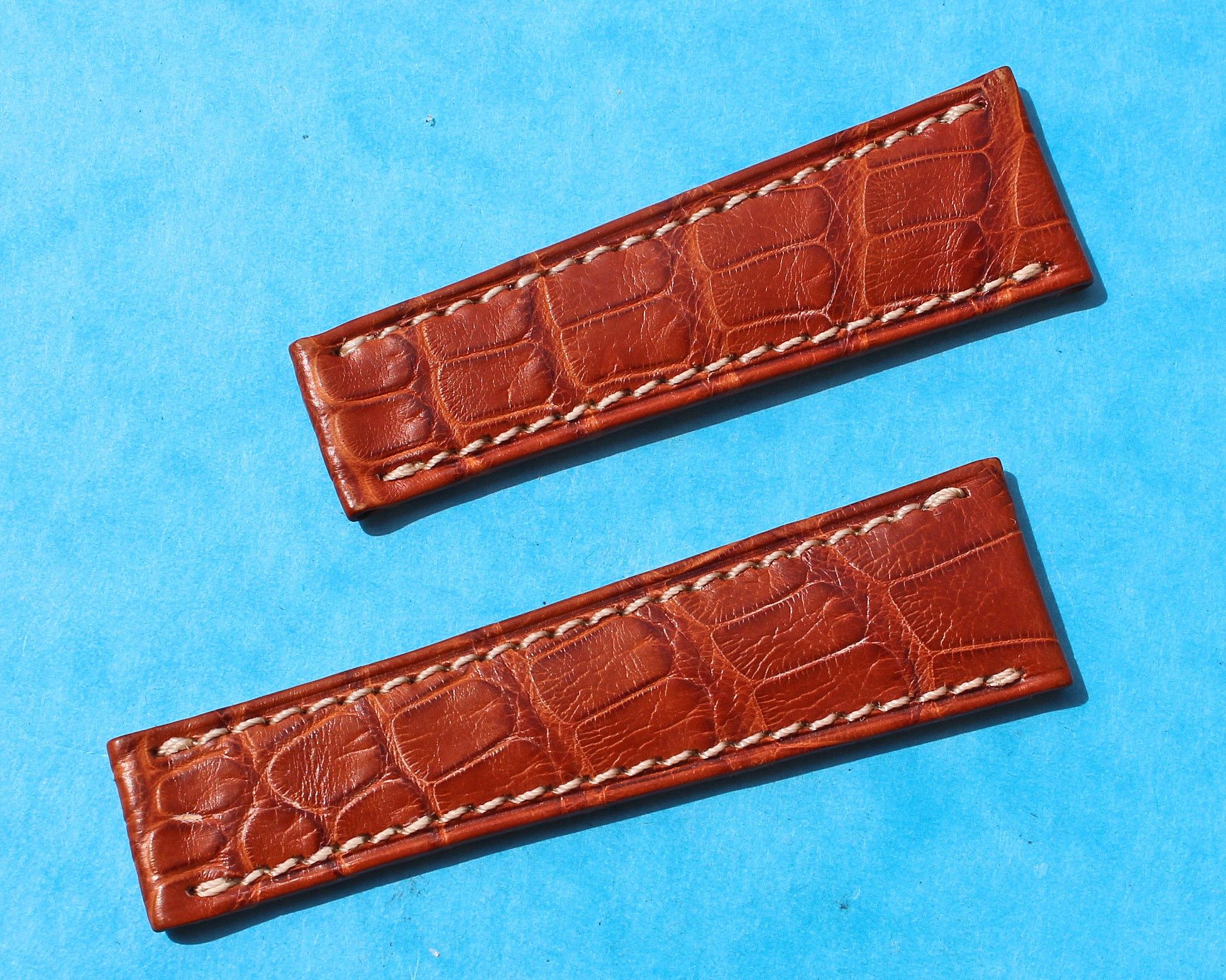 Bracelet De Montre ZRC Cuir Grain Alligator Ocre – 20 Mm – Neuf