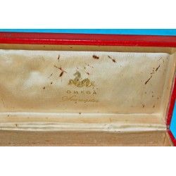 Rare collectible Seamaster Vintage Omega Watch box red fabric oblong 50's rectangular type