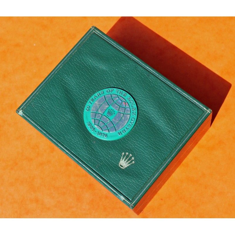 Rare Anniversary 1926-1976 VINTAGE GREEN LEATHER ROLEX BOX 50th Years Of The Rolex Oyster Anniversary ref 11.00.2 