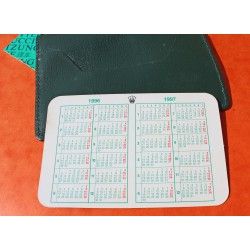 1996, 1997 Vintage Rolex Green Leather Business Card Wallet holded card and calendar + translation booklet