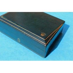 Rare 50-60's ROLEX Prism case Wooden & LEATHER GREEN Watch BOX SUBMARINER, MILGAUSS, DATEJUST, PRECISION, EXPLORER 