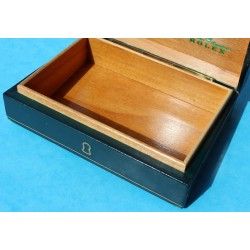Rare 50-60's ROLEX Prism case Wooden & LEATHER GREEN Watch BOX SUBMARINER, MILGAUSS, DATEJUST, PRECISION, EXPLORER 