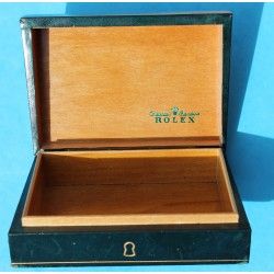 Rare 50-60's ROLEX Prism case Wooden & LEATHER GREEN Watch BOX SUBMARINER, MILGAUSS, DATEJUST, PRECISION, EXPLORER 