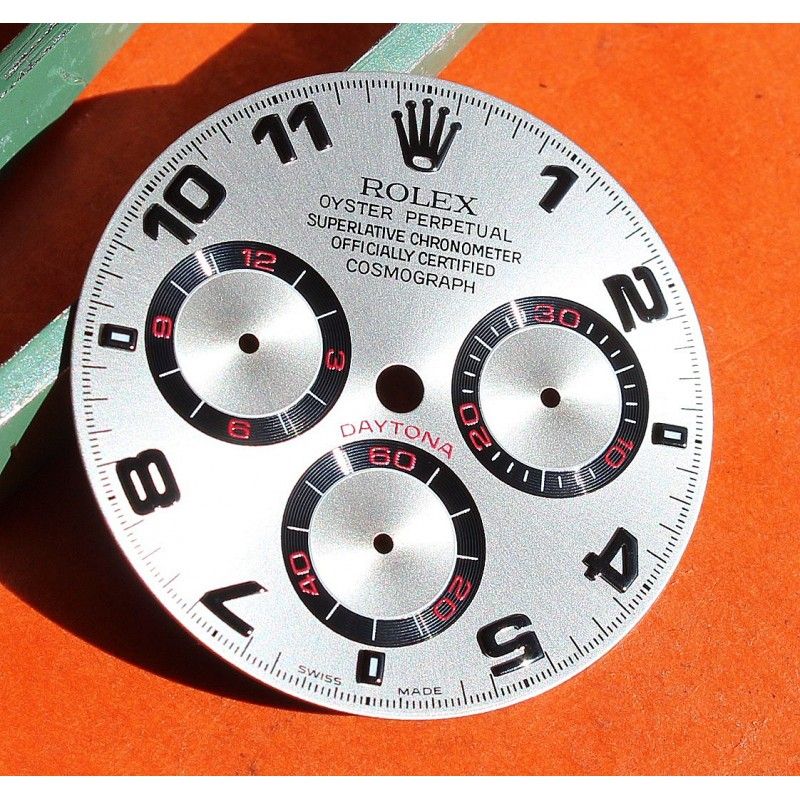 ★★ RARE Cadran Rolex Cosmograph Daytona ARGENT RACING DIAL ARABIC Ref.116509,116519,116520 Cal 4130 NEUF ★★