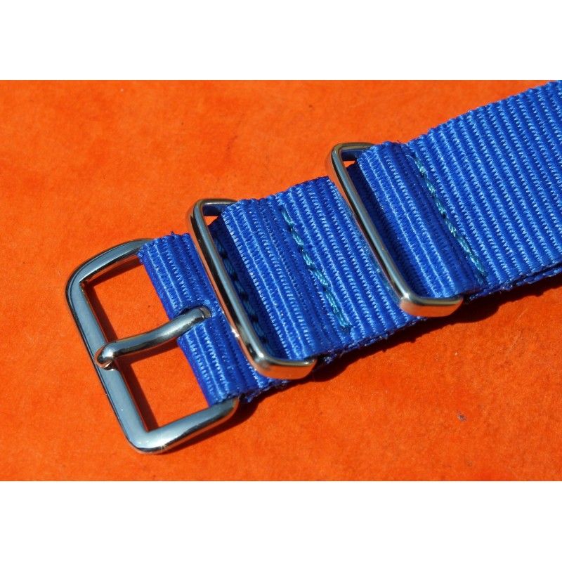 ROLEX JAMES BOND BLUE Nylon NATO WATCH BAND Strap Military G-10 SUBMARINER 5512, 5513, 1665, 16660, 14060, 16800, 168000