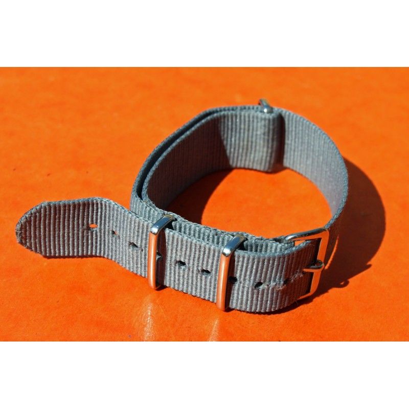 ROLEX JAMES BOND GREY Nylon NATO WATCH BAND Strap Military G-10 SUBMARINER 5512, 5513, 1665, 16660, 14060, 16800, 168000