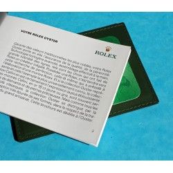 2004, 2005 Rolex Green Leather Business Card Wallet holded card and calendar + translation booklet + rolex oyster manual french