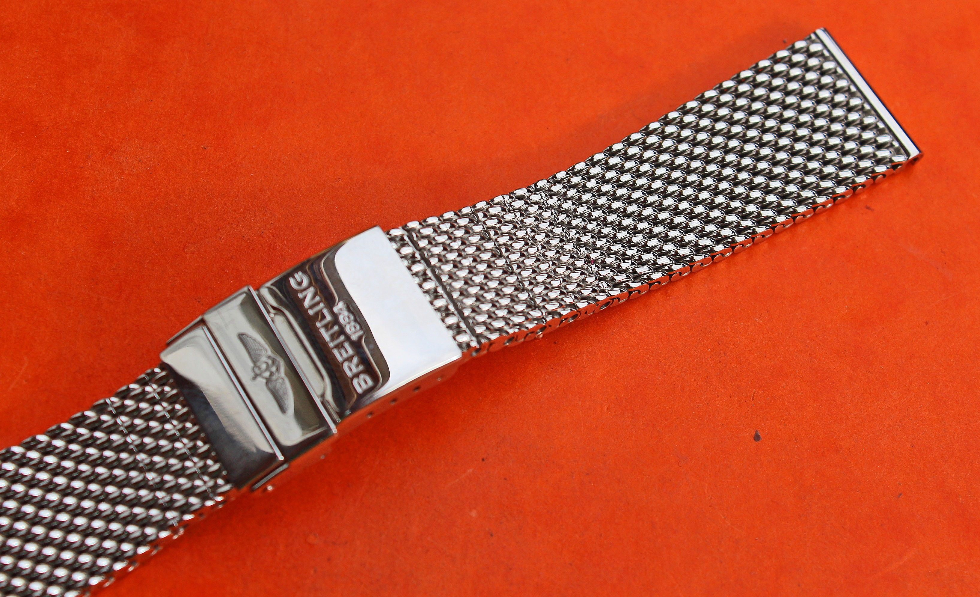 Black mesh rubber strap  24 mm 267S  Breitling