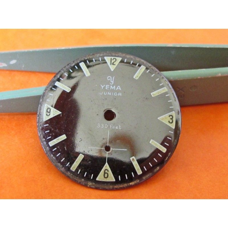 Cadran De Montre De Plongée YEMA Junior - Diamètre 27.87 Mm, Fond Noir, Occasion