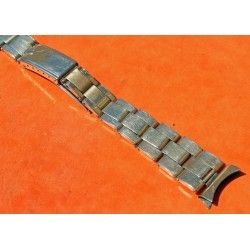 VINTAGE & AUTHENTIQUE BRACELET ROLEX EXTENSIBLE MAILLONS RIVETS PLAQUE OR 14k EN 19mm