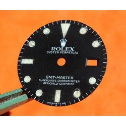 Vintage Rolex 16750 cadran noir mate tritium patiné GMT MASTER cal auto 3075 