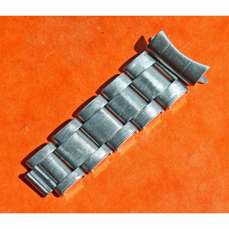 ★★ VINTAGE 60's PARTIE BRACELET 7206 ROLEX MAILLONS RIVETS ACIER 20mm AVEC EMBOUTS ENDLINK 80 ★★