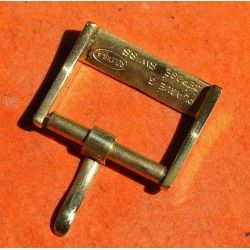 RARE 1940 ORIGINALE ROLEX BOUCLE ARDILLON PLAQUE OR JAUNE16mm, 14mm pour bracelets cuir NEUVE DE STOCK