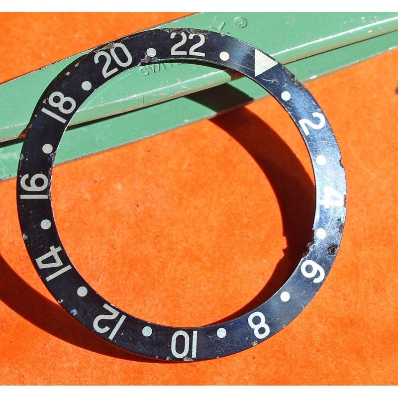 Rolex Used & Faded Original GMT Master Factory 24H Black Bezel Insert Rare 18K Watch 1675, 16753, 1675/3, 1675/8, 16758, 16750