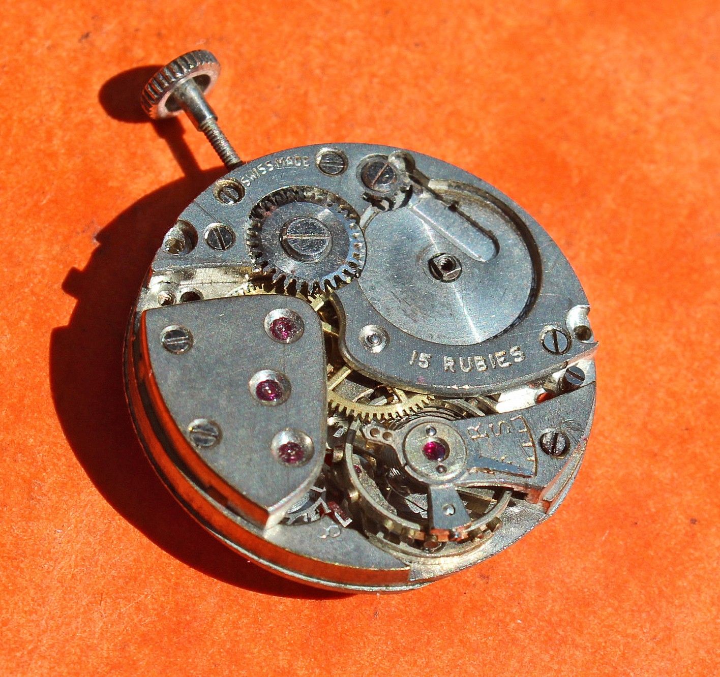 ROLEX VINTAGE MOUVEMENT / CALIBRE DE MONTRE MÉCANIQUE MANUEL 15 RUBIS  ANNÉES 40