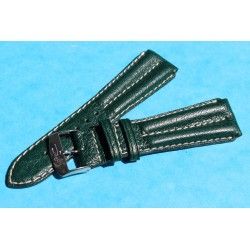 ZRC MADE IN FRANCE, DARK GREEN COLOR BUFFALO LEATHER STRAP BRACELET WATCHES 20mm WITH BUCKLE