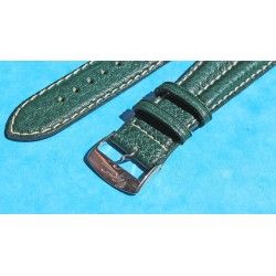 ZRC MADE IN FRANCE, DARK GREEN COLOR BUFFALO LEATHER STRAP BRACELET WATCHES 20mm WITH BUCKLE