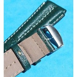 ZRC MADE IN FRANCE, DARK GREEN COLOR BUFFALO LEATHER STRAP BRACELET WATCHES 20mm WITH BUCKLE