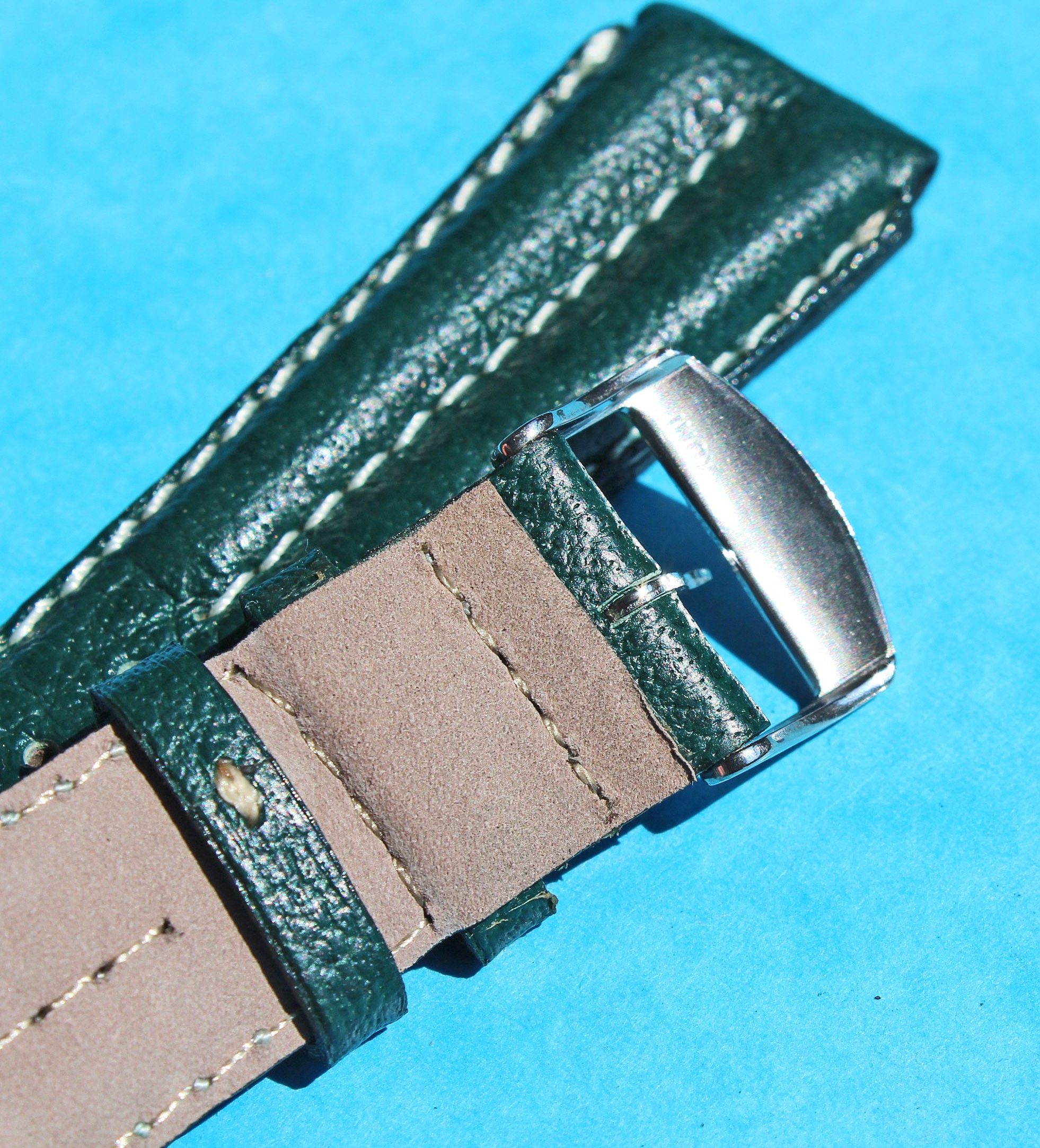 Bracelet Montre COBRA Cuir Buffle Marron 20 Mm Fait Main France - Neuf Avec étiquettes