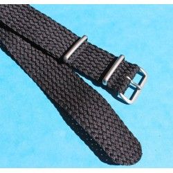 Rare Exotic Watches bracelet UK Nato Black color Nylon Tropical Military Braided Strap Band 21mm