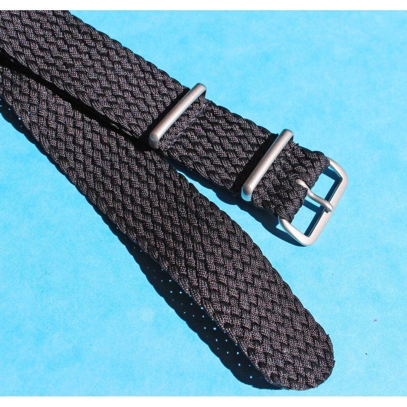 Rare Exotic Watches bracelet UK Nato Black color Nylon Tropical Military Braided Strap Band 21mm