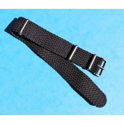 Rare Exotic Watches bracelet UK Nato Black color Nylon Tropical Military Braided Strap Band 21mm