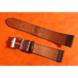 ★☆☆ BRACELET COW BOY HORWEEN SHELL CUIR CORDOVAN ULTRA FIN 20mm COULEUR MARRON CHOCOLAT ★☆☆ 