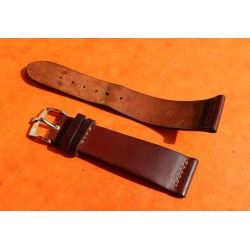 ★☆☆ BRACELET COW BOY HORWEEN SHELL CUIR CORDOVAN ULTRA FIN 20mm COULEUR MARRON CHOCOLAT ★☆☆ 