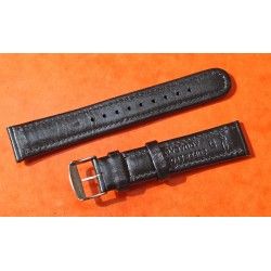ZRC MADE IN FRANCE, AQUACALF COLOR BLACK CALFSKIN LEATHER STRAP BRACELET WATCHES 20mm WITH BUCKLE