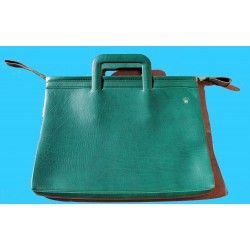 RARE AUTHENTIC ROLEX ACCESSORIE GREEN LEATHER BRIEFCASE, DOCUMENTS CASE BAG MENS