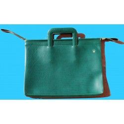 RARE AUTHENTIC ROLEX ACCESSORIE GREEN LEATHER BRIEFCASE, DOCUMENTS CASE BAG MENS