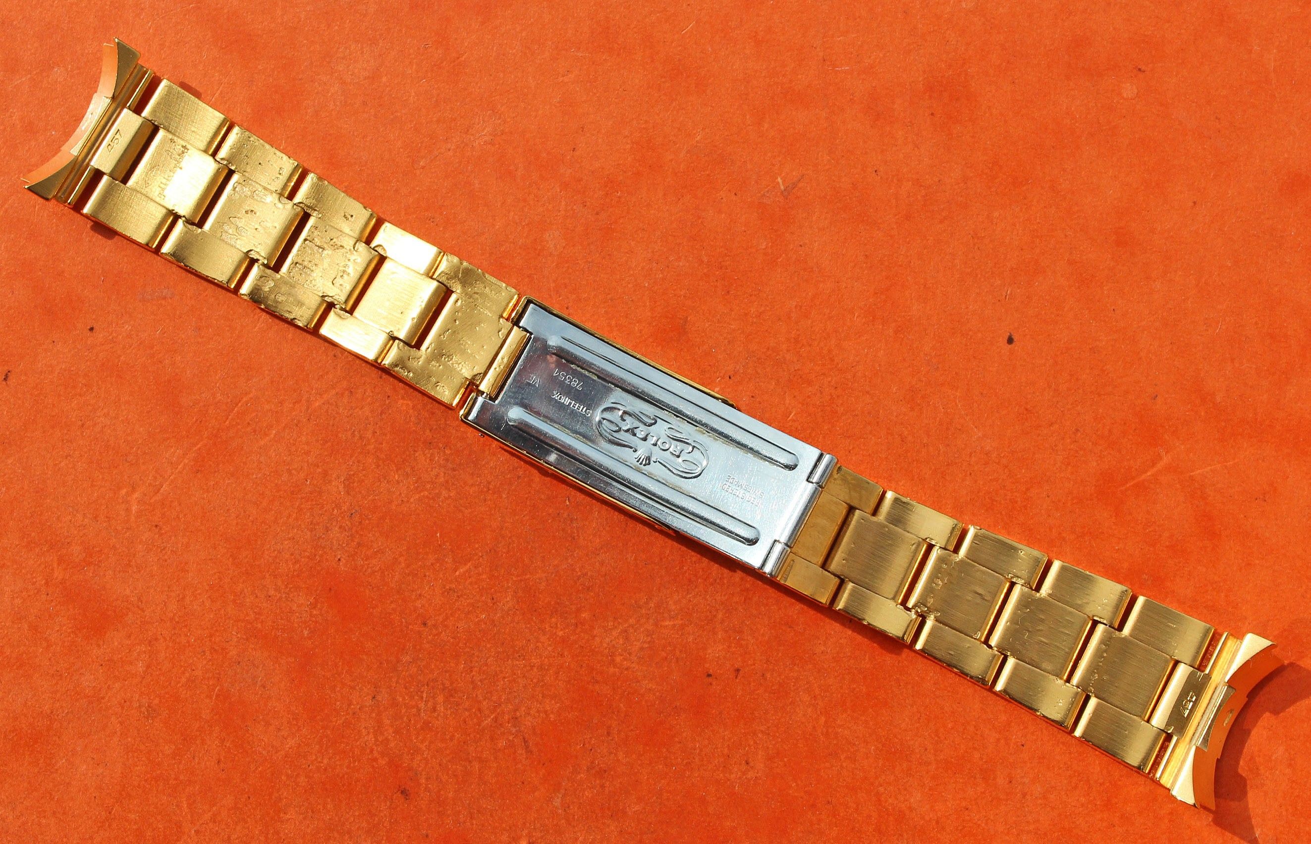 Rare Rolex Gold Electro Plated Oyster Watch Band Bracelet 78351 / 457