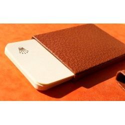 GENUINE LUXURY ROLEX TOBACCO COLOR LEATHER CARD HOLDER TRAVEL