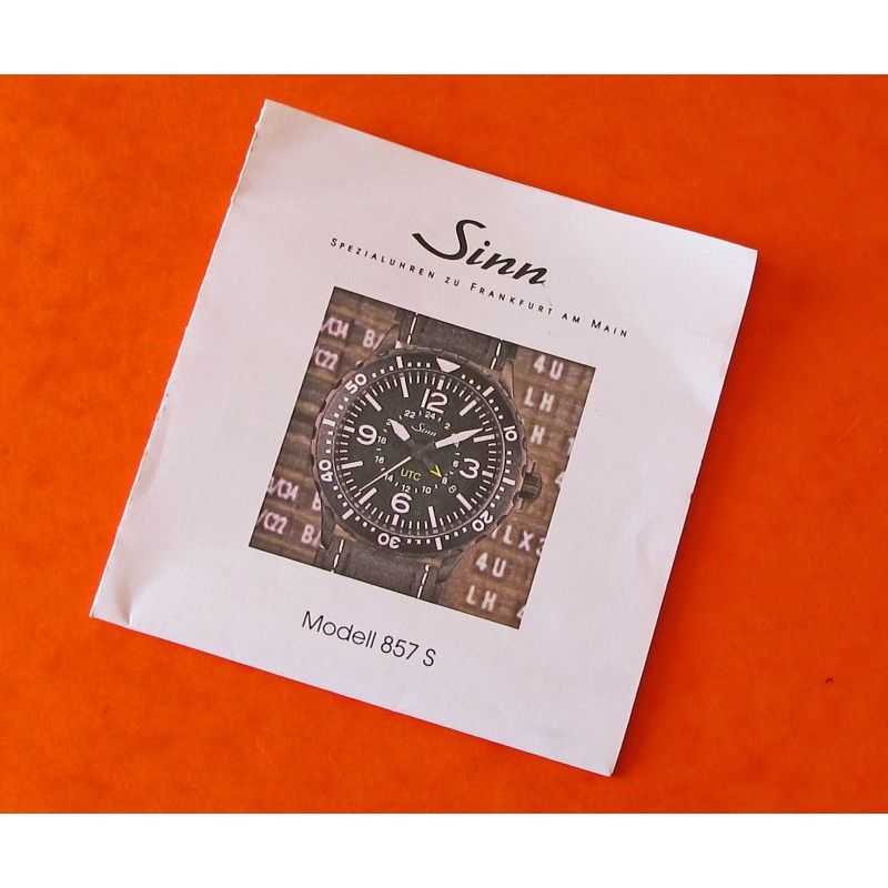 SINN 857 S ORIGINAL WATCHES BOOKLET 