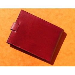 ROLEX Leather Wallet Bifold Coin Purse Billetero Cuero Cartera Portafoglio Brieftasche Red ref 60.02.03