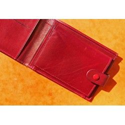 ROLEX Leather Wallet Bifold Coin Purse Billetero Cuero Cartera Portafoglio Brieftasche Red ref 60.02.03