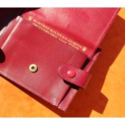Rolex Accessoires montres portefeuille de luxe en cuir couleur grenat & rouge ref 60.02.03