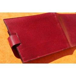 ROLEX Leather Wallet Bifold Coin Purse Billetero Cuero Cartera Portafoglio Brieftasche Red ref 60.02.03