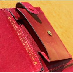 ROLEX Leather Wallet Bifold Coin Purse Billetero Cuero Cartera Portafoglio Brieftasche Red ref 60.02.03