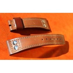 Chestnut tons Pilot Riveted Cordovan leather Aviator Watch Strap 21mm BREGUET TYPE XX, 3800, 3810, TRANSATLANTIQUE, AERONAVAL